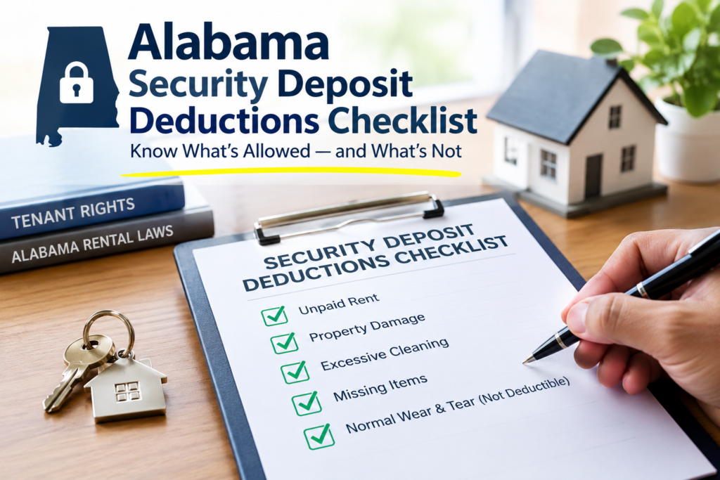 Alabama Security Deposit Deductions Checklist