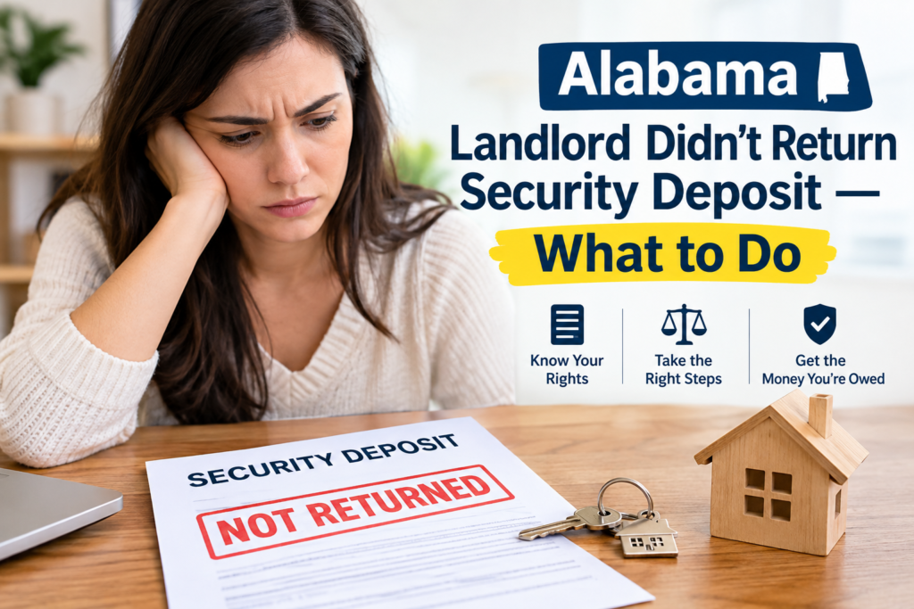 Alabama landlord didn't return security deposit — what to do