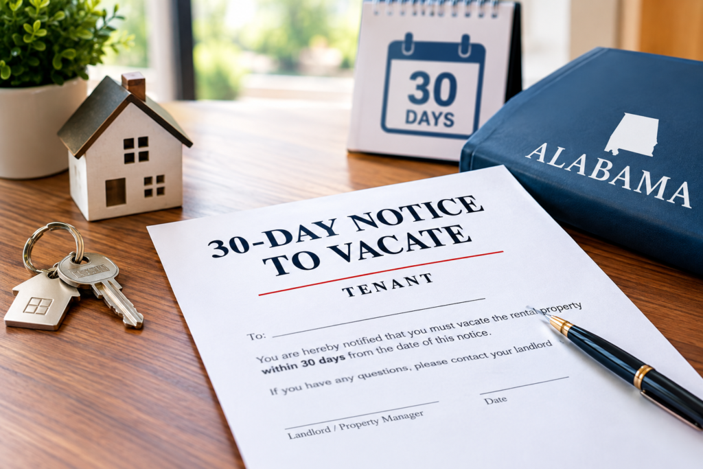 Alabama 30-Day Notice to Vacate — Tenant